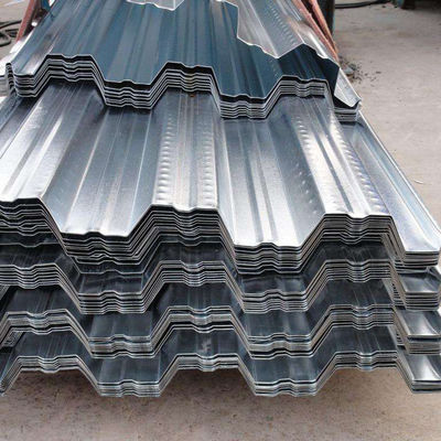Chapa de telhado de aço galvanizado revestido corrugado Chapa de telhado revestida de zinco para construção de metal Zic 30-150g Z10-Z29 revestimento