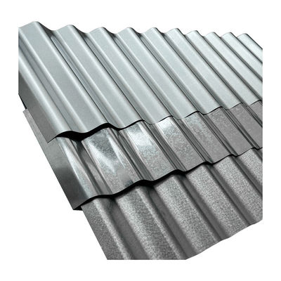 Chapa de telhado de aço galvanizado revestido corrugado Chapa de telhado revestida de zinco para construção de metal Zic 30-150g Z10-Z29 revestimento
