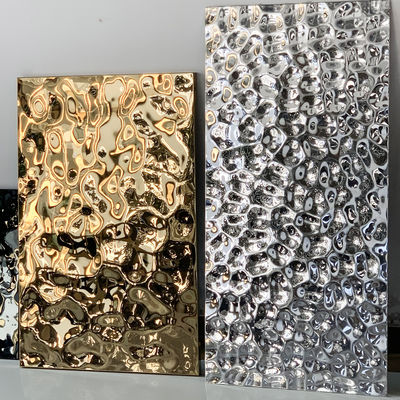Cor personalizada SS304 Espelho Ouro Efeito de Água Aço inoxidável Decorativo Lata de ondulação de água para decoração de restaurante