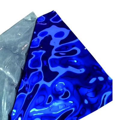 Cor personalizada SS304 Espelho Ouro Efeito de Água Aço inoxidável Decorativo Lata de ondulação de água para decoração de restaurante