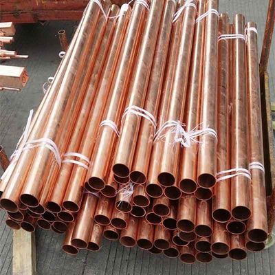 Tubo de cobre sem costura 0.1mm 50mm espessura 10 pés de comprimento para soldagem de cobre- Fos Brasagem de cobre liga Cu Min 99,9%