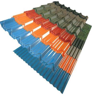 Largura 700-2000MM Full Hard 18 Gauge Color Coated PPGI PPGL Chapa de aço para telhado corrugado Zhongyu
