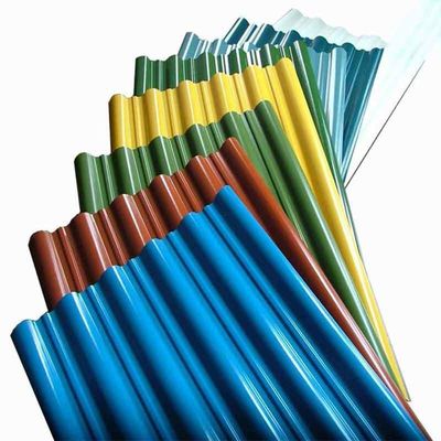 Folha de telhado de zinco ondulado revestida de cor revestida de PPGI para bobina de aço galvanizado pré-pintada em relevo Zhongyu